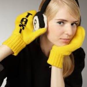 NWT Kate Spade Big Apple Metallic Taxi Mittens